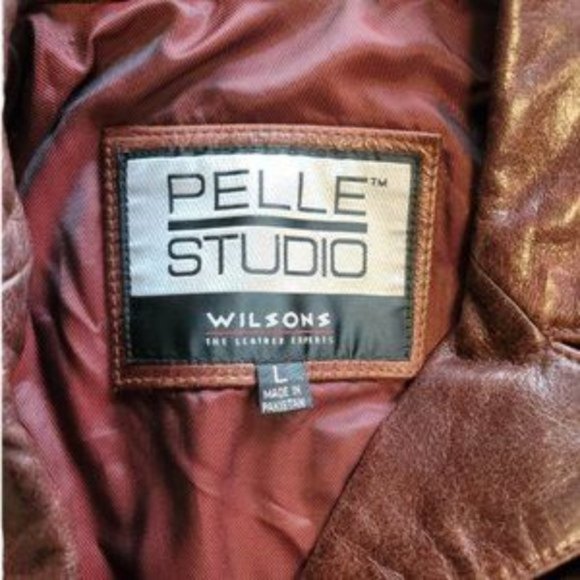 Pelle Studio Wilson The Leather Expert Women's Burgundy Button Front Coat Size L - Picture 2 of 5